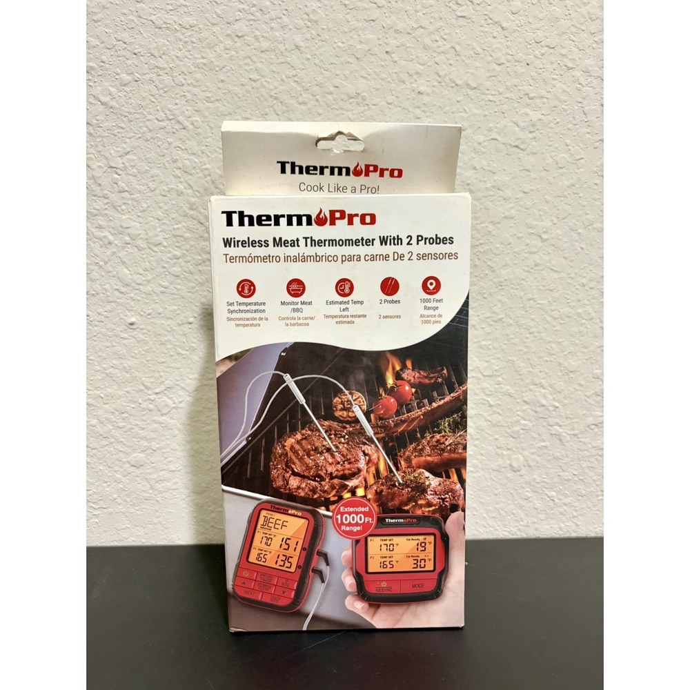 ThermoPro TP828BW Wireless Meat Thermometer Probe 1000FT Range NEW